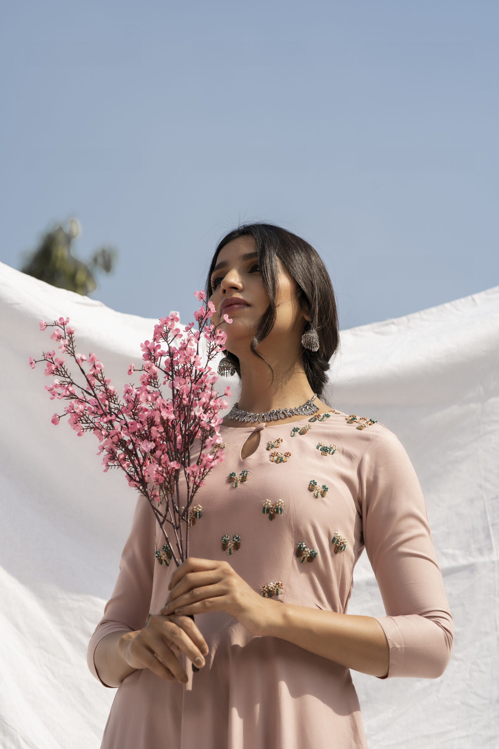 Peach whip elegant dress